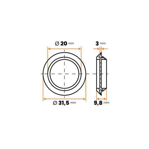 Záslepka do otvoru, tesniaca / 513-110 / 20 / 3 mm (prírodná)