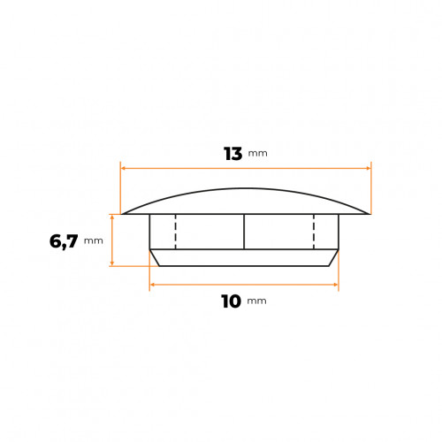 Krytka otvorov 10 / 13 x 6,7 mm (čierna)