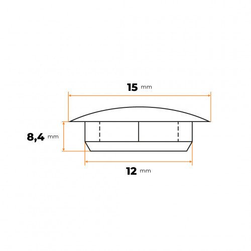 Krytka otvorov 12 / 15 x 8,4 mm (sivá)