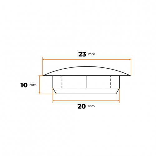 Krytka otvorov 20 / 23 x 10 mm (čierna)