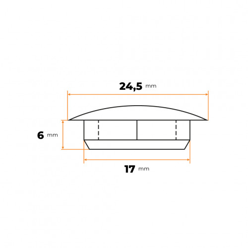 Krytka otvorov 17 / 24,5 x 6 mm (čierna)