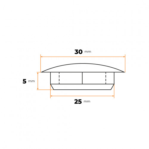 Krytka otvorov 25 / 30 x 5 mm (biela)