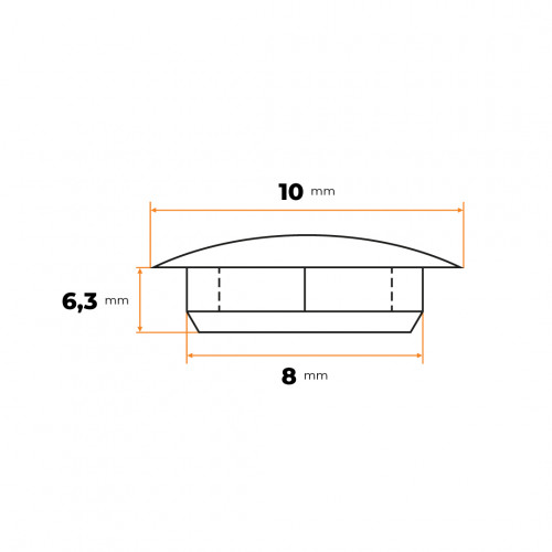 Krytka otvorov 8 / 10 x 6,3 mm (čierna)