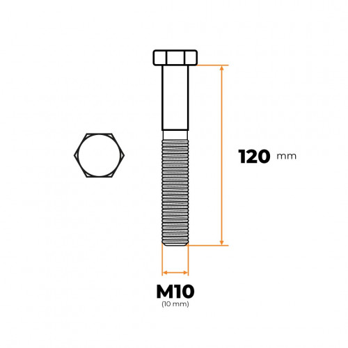 Skrutka M10 x 120 mm ZN DIN 931