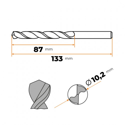 Vrták do kovu HSS 10,2 mm CZ002