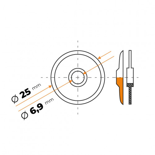 Podložka s gumou 6,9 / 25 mm ZN