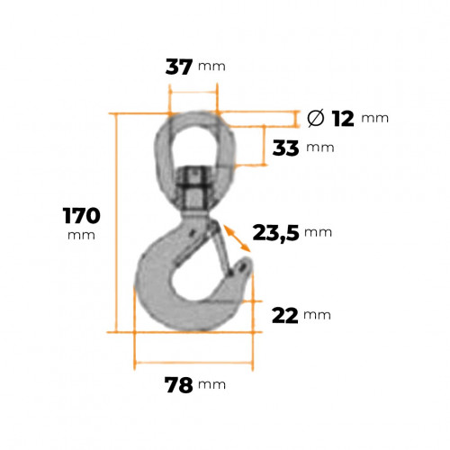 Hák lanový otočný 1500 kg