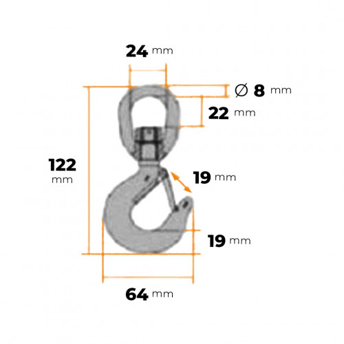 Hák lanový otočný 750 kg