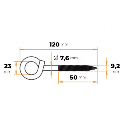 Hák hojdačkový dvojitý s vrutom 7,8 x 120 mm ZN