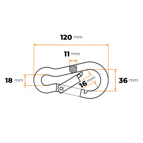 Karabína 11 mm ZN DIN 5299