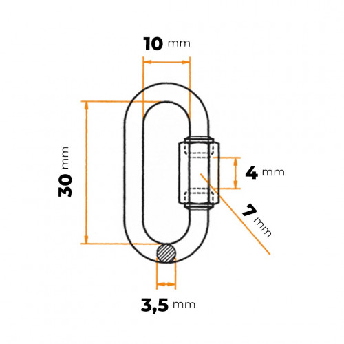 Karabínka so skrutkou 3,5 mm