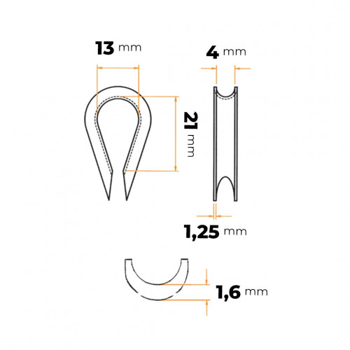 Lanová očnica 4 mm