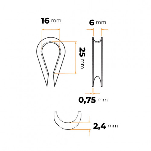 Lanová očnica 6 mm