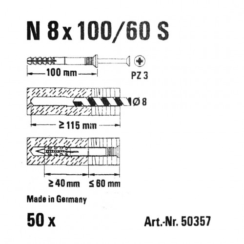 Natĺkačka 8 x 100 mm SELBO