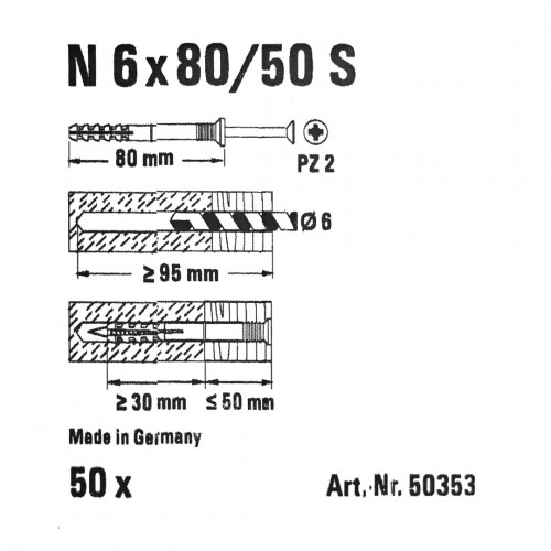 Natĺkačka 6 x 80 mm SELBO