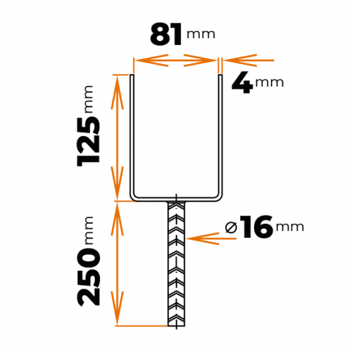 Pätka kotviaca BV/P 14-02 / 80 x 80 mm