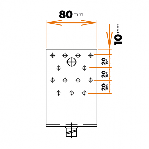 Pätka kotviaca BV/P 14-02 / 80 x 80 mm