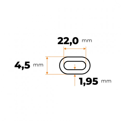 Reťaz 1,95 x 22 x 4,5 mm ZN