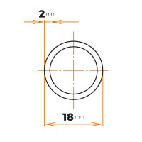 Rúra zváraná 18 / 2 mm