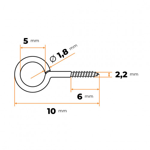 Skrutka s okom 10 x 4 mm ZN