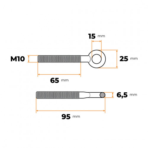 Oko metrické M10 x 80 mm ZN