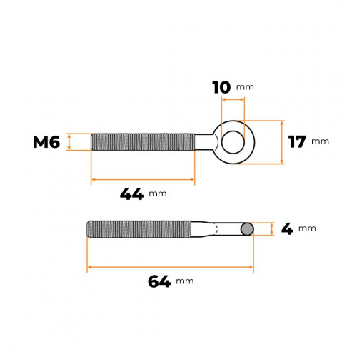 Oko metrické M6 x 60 mm ZN