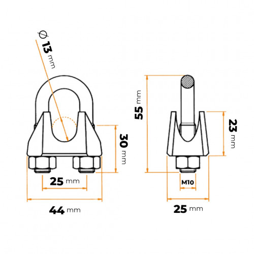 Svorka lanová U 12 mm ZN DIN 741