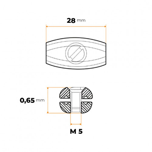 Svorka lanová plochá 2 x 28 mm ZN