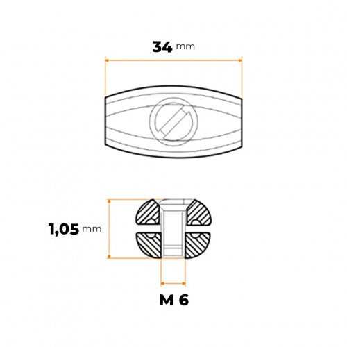 Svorka lanová plochá 5 x 34 mm ZN