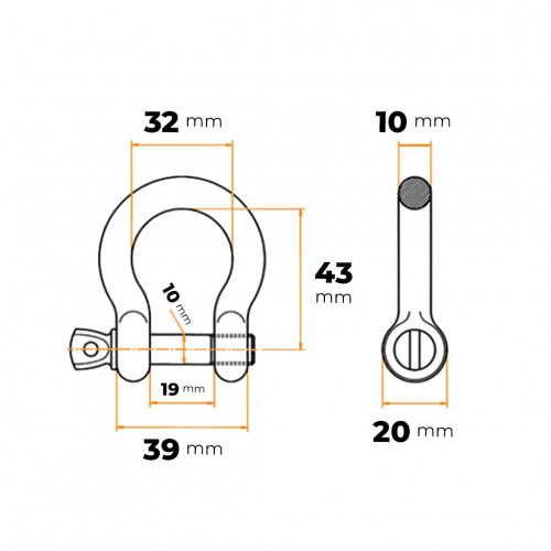 Zámok na reťaz oblúk 10 mm ZN