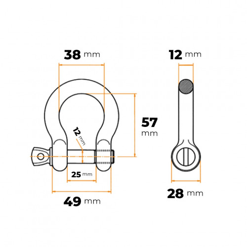 Zámok na reťaz oblúk 12 mm ZN