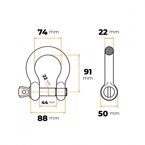 Zámok na reťaz oblúk 22 mm ZN