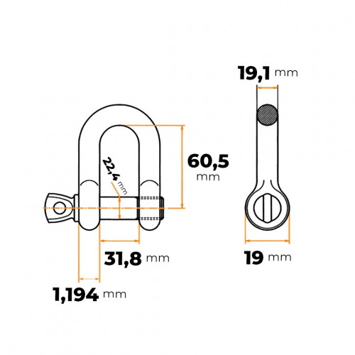 Zámok na reťaz pevnostný 4,75 t