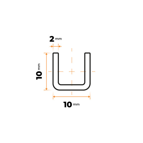 Tenkostenný profil U 10 x 10 / 2 mm Tenkostenný profil U 10 x 10 / 2 mm