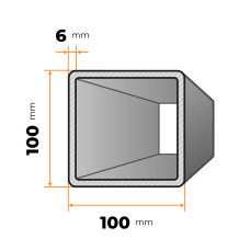 Uzavretý profil 100 x 100 / 6 mm