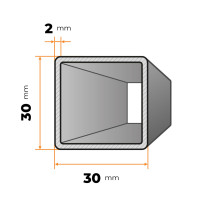Uzavretý profil 30 x 30 / 2 mm