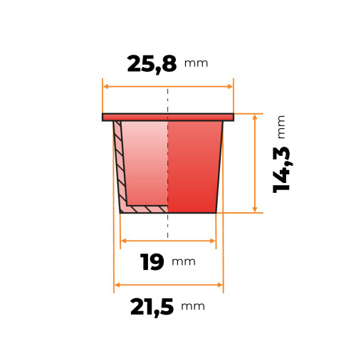 Zátka kruhová 19 / 21,5 x 14,3 mm (červená)