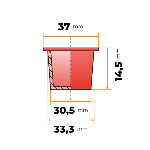 Zátka kruhová 30,5 / 33,3 x 14,5 mm (červená)