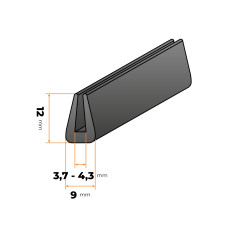 Lišta lemovacia 3,7 - 4,3 mm / OKU8 (čierna)