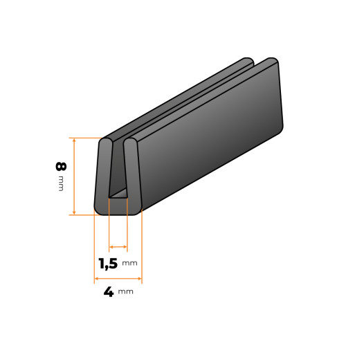 Lišta lemovacia 1,5 mm (čierna)