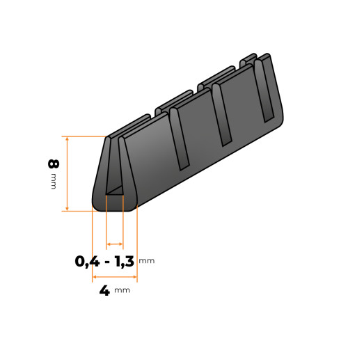 Lišta lemovacia 0,4 - 1,3 mm / OPC1 (čierna)