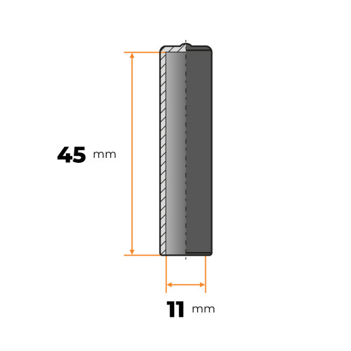 Návlek kruhový pružný 11 x 45 mm (čierna)