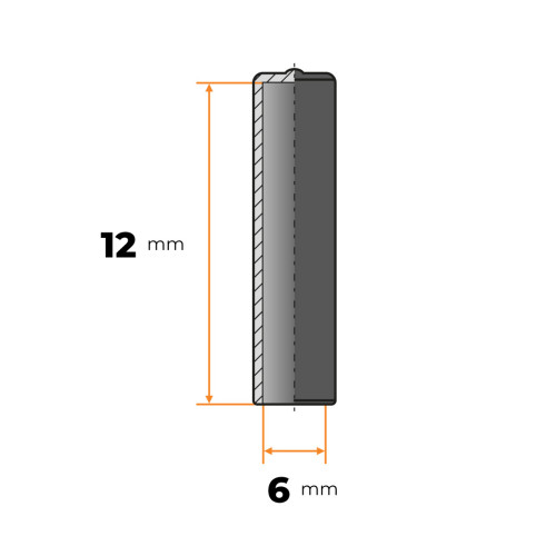 Návlek kruhový pružný 6 x 12 mm (modrá)