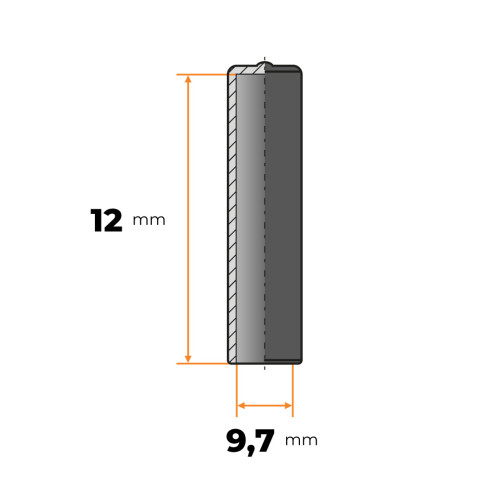 Návlek kruhový pružný 9,7 x 12 mm (čierna)