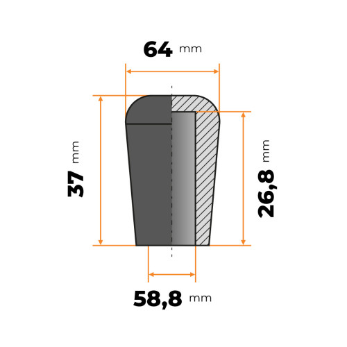Návlek kruhový PVC 59 mm (čierna)