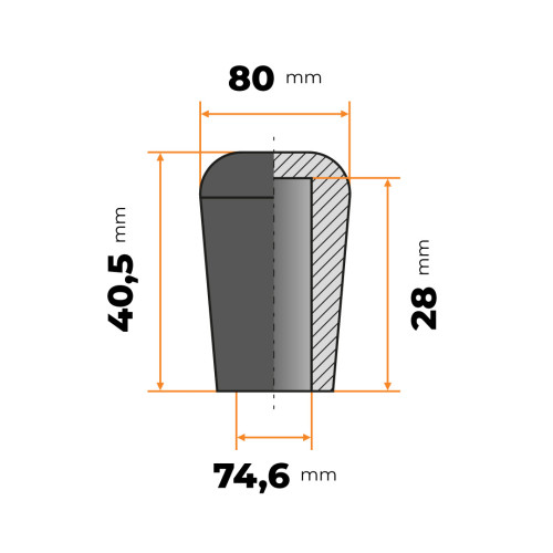 Návlek kruhový PVC 74 mm (čierna)