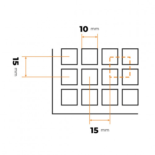 Plech perforovaný Qg 10 x 10 / 15 / 2 mm