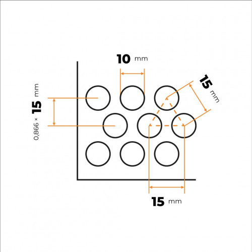 Plech perforovaný  Rv 10 / 15 / 1,5 mm