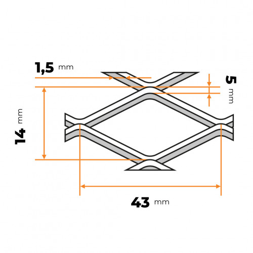 Ťahokov MR 43 x 14 x 5 / 1,5 mm