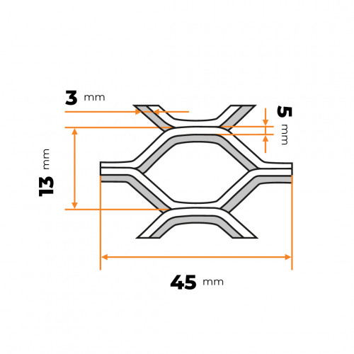 Ťahokov ME 45 x 13 x 5 / 3 mm